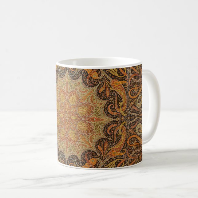 Taza De Café Patrón de Boteh de la Antigua India (Anverso derecho)