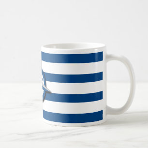 Taza De Café Patrón de brújula y rayas Inspirado en náutica