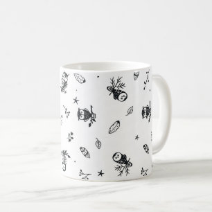 Taza De Café Patrón de búho caprichoso del bosque