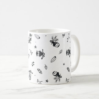 Taza De Café Patrón de búho caprichoso del bosque