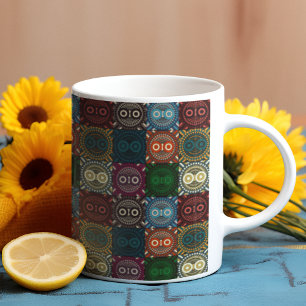 Taza De Café Patrón de búho multicolor