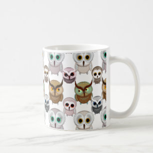 Taza De Café Patrón de búhos ilustrados adorables