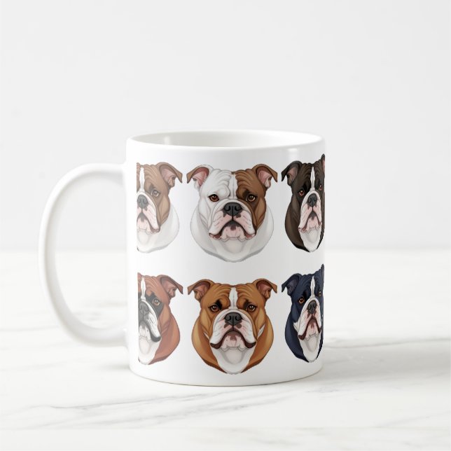 Taza De Café Patrón de bulldog americano (Izquierda)
