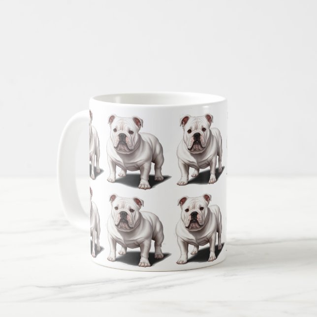 Taza De Café Patrón de bulldog americano (Anverso izquierdo)