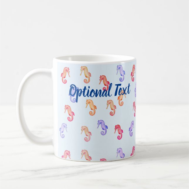 Taza De Café Patrón de caballitos de mar coloridos (Izquierda)