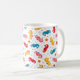 Taza De Café Patrón de caballitos de mar sin mar