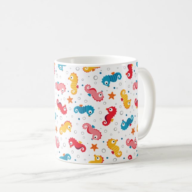 Taza De Café Patrón de caballitos de mar sin mar (Anverso derecho)