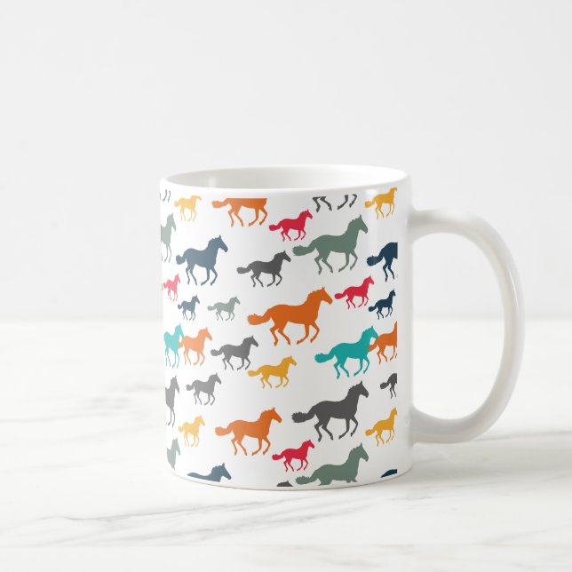 Taza De Café Patrón de caballos de clase (Derecha)