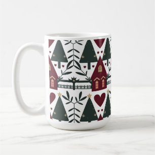 Taza De Café Patrón de cabaña de Navidades escandinavos