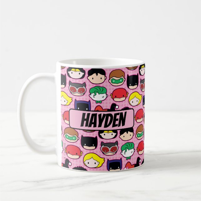 Taza De Café Patrón de cabeza de Chibi Justice League (Izquierda)