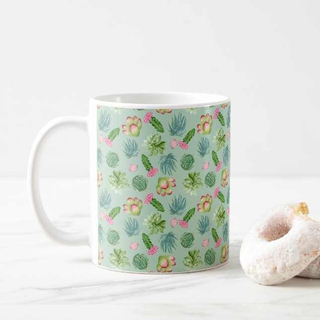 Taza De Café Patrón de Cactus salvaje (Con donut)