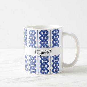 Taza De Café Patrón de cadena asiática tradicional con nombre