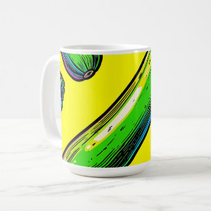 Taza De Café Patrón de Calabacín de Arte Pop Neon
