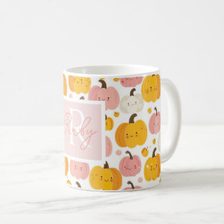 Taza De Café Patrón de calabaza de color de agua con nombre