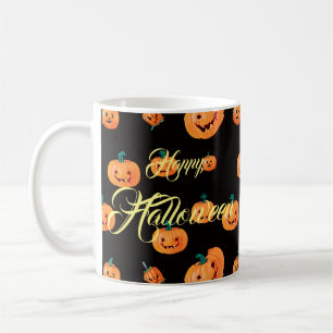 Taza De Café Patrón de calabaza de Halloween