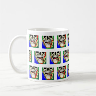 Taza De Café Patrón de calavera con signo de dólar de arte pop