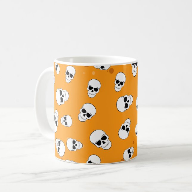 Taza De Café Patrón de calaveras de Halloween (Anverso izquierdo)
