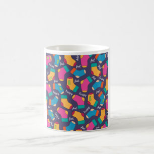 Taza De Café Patrón de calcetines Coloridos Pies Felices