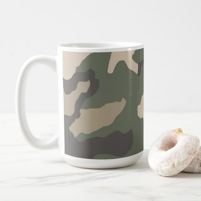 Taza De Café Patrón de Camo Verde (Con donut)