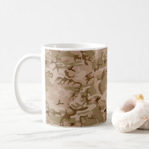 Taza De Café Patrón de camuflaje del desierto, patrón militar,