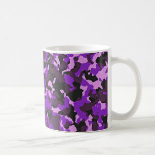 Taza De Café Patrón de camuflaje morado