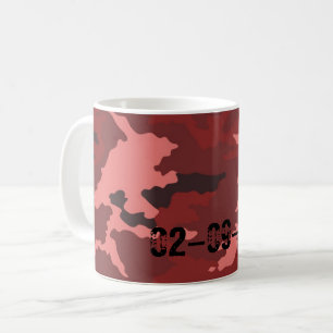 Taza De Café Patrón de camuflaje rojo camuflaje rosa granate