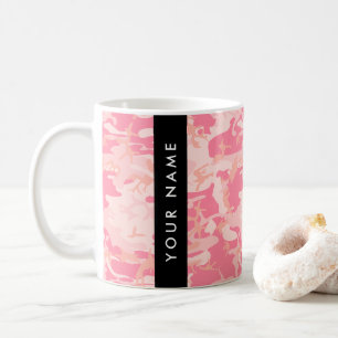 Taza De Café Patrón de camuflaje rosado, nombre, personalizació