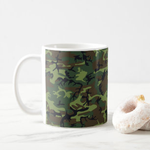 Taza De Café Patrón de camuflaje verde, patrón militar, ejércit