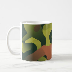 Taza De Café Patrón de camuflaje verde y marrón
