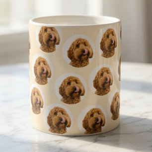 Taza De Café Patrón de Cara de Mascota Personalizado Foto de