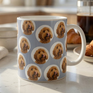 Taza De Café Patrón de Cara de Mascota Personalizado Foto de