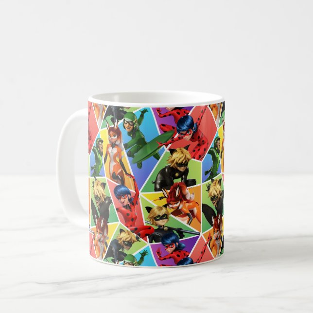 Taza De Café Patrón de caracteres milagrosos y coloridos (Anverso izquierdo)