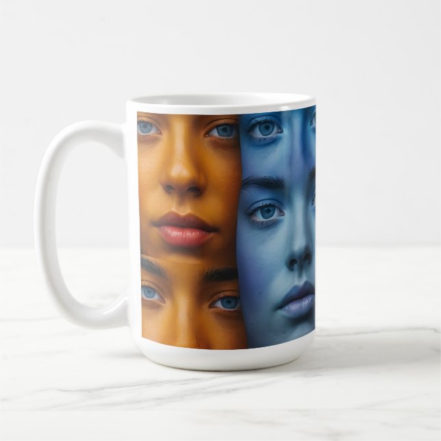 Taza De Café Patrón de caras coloridas (Izquierda)