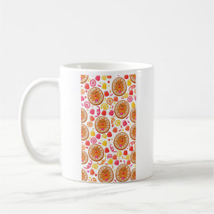 Taza De Café Patrón de caras de pan de jengibre Kawaii