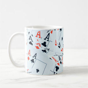 Taza De Café Patrón de cartas de póquer Quad Aces,