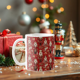 Taza De Café Patrón de cascanueces rojos Navidad