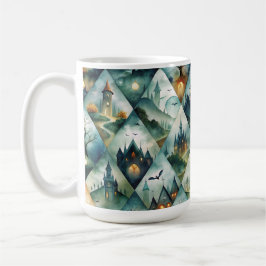 Taza De Café Patrón de castillo de Halloween gótico