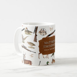 Taza De Café Patrón de cazador al aire libre de vida silvestre