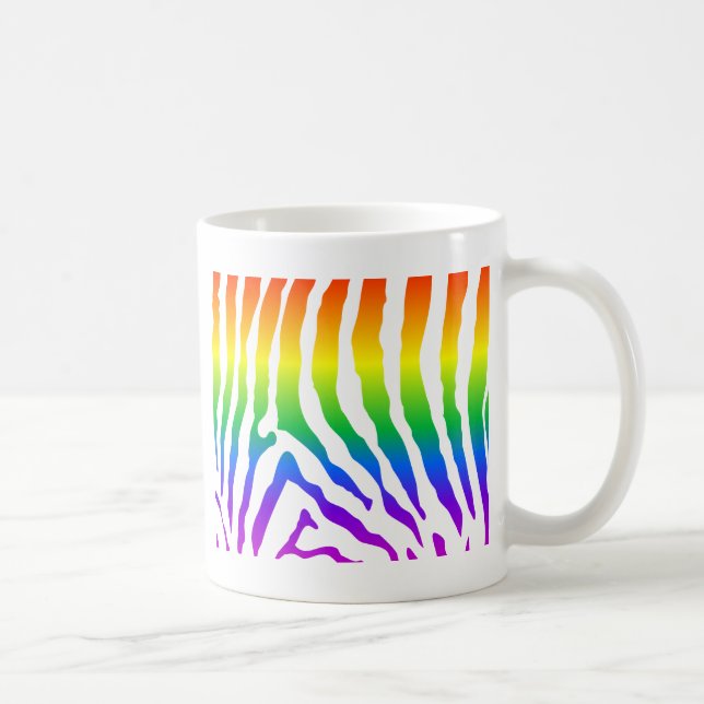 Taza De Café Patrón de cebra arco iris (Derecha)