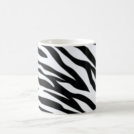 Taza De Café Patrón de cebra negro y blanco  