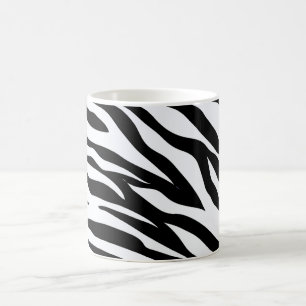 Taza De Café Patrón de cebra negro y blanco  