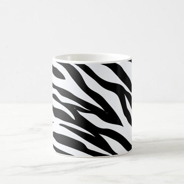 Taza De Café Patrón de cebra negro y blanco   (Centro)
