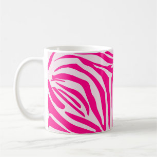Taza De Café Patrón de cebra rosa