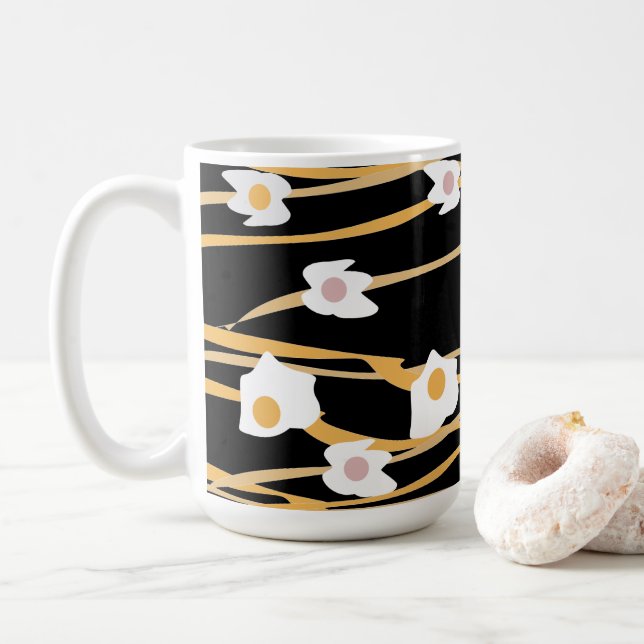 Taza De Café Patrón de cena de huevos y fideos (Con donut)