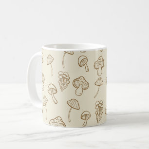 Taza De Café Patrón de champiñones mínimos