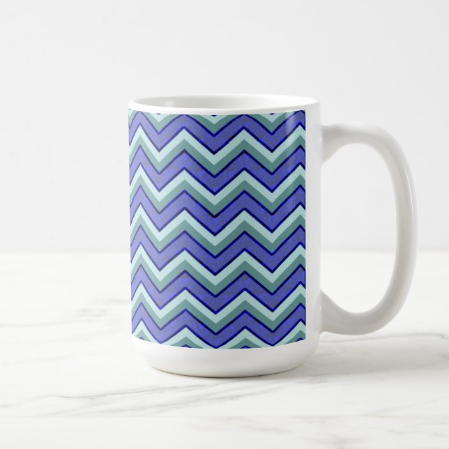 Taza De Café Patrón de cheurón de zafiro azul (Derecha)