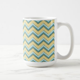 Taza De Café Patrón de cheurón Purpurina de Topaz