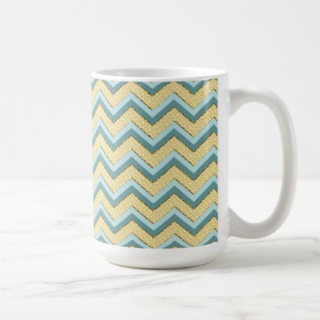 Taza De Café Patrón de cheurón Purpurina de Topaz (Derecha)