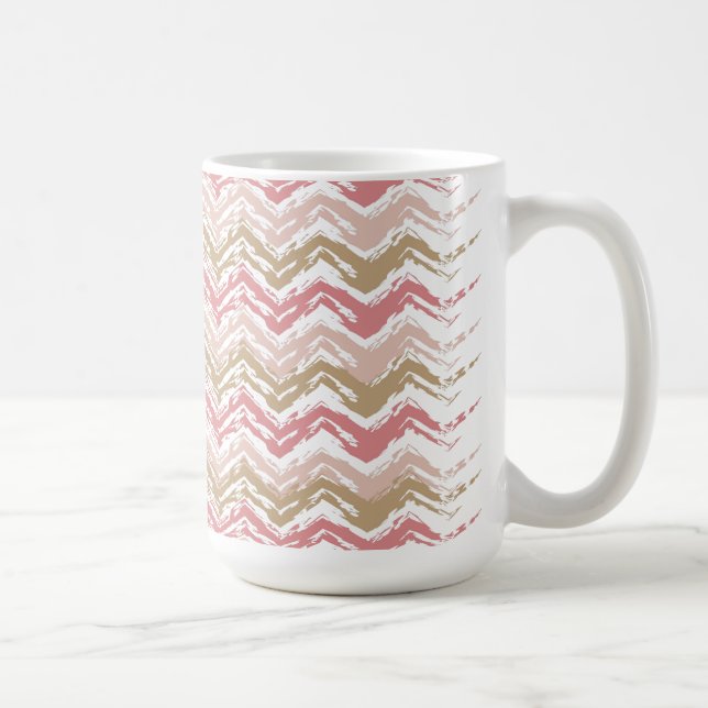 Taza De Café Patrón de Chevron de ZigZag con especias corales (Derecha)