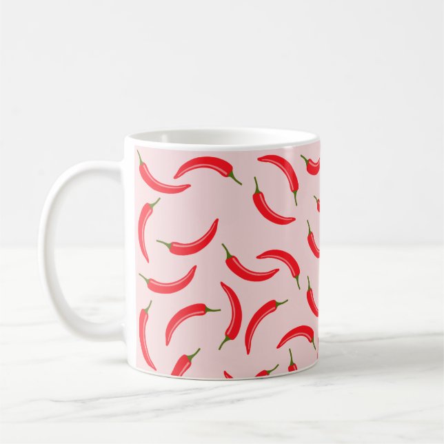 Taza De Café Patrón de chile rojo picante (Izquierda)